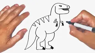 How to draw a Dinosaur Step by Step