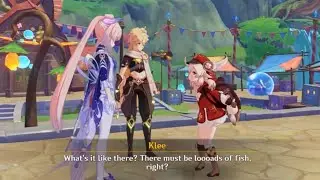 Klee asks Kokomi about fish at Watatsumi Island 😂