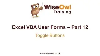 Excel VBA Forms Part 12 - Toggle Buttons