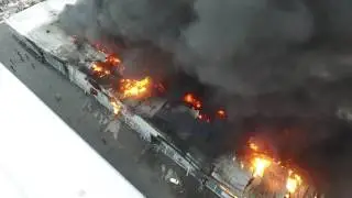 пожар. Горит Мытищинская ярмарка