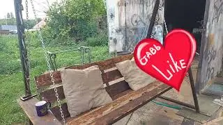 крутая идея для  даче,садовые качели просто.