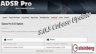 Install of 8.0.5 Steinberg Cubase Update and quick overview