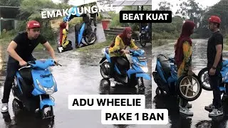 GOKIL ! DITANTANGIN DUEL WHEELIE TANPA BAN DEPAN SAMA EMAK