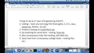Things to do as a CSE/IT Engineering student -1st year