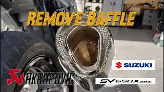 Akrapovic Baffle Removal on Suzuki SV650X 