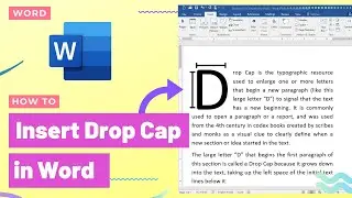 How to Insert Drop Cap in Microsoft Word - MS Office Tutorials - Windows 10 Tips 