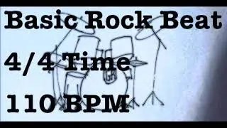 Basic Rock Drum Beat - 110 BPM - 4/4 Time - 110BPM Metronome - Rock Beat - Drum Backing Track 110BPM