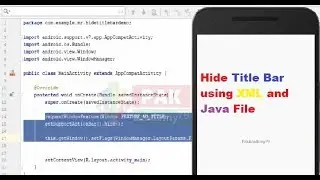 Hide Title Bar in Activity Android