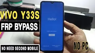 Vivo Y33s (V2109)  Frp Bypass/Google Account Remove Without Pc No need second phone 2024