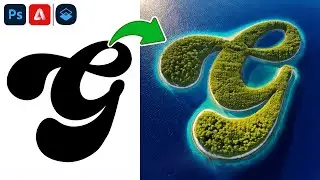 Generate Letter Shape Island using Adobe Photoshop & Adobe Firefly