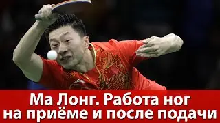 Работа ног Ма Лонга на приёме и после подачи