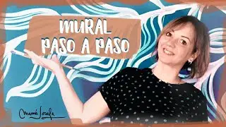 #DIY⭐Cómo pintar un MURAL FLORAL en azul 🔵 y blanco ⚪ - Decoración Cabecero 🎨