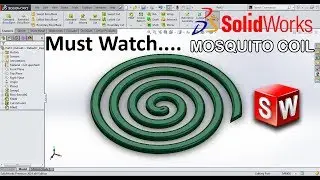 Solidworks Basic Tutorial 38 | Mosquito Coil (Spiral feature) | Step By step