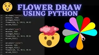 12 color using create A flower In python turtle by Ahvi Official coding  