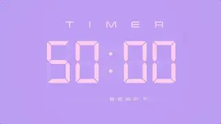 50 Min Digital Countdown Timer with Simple Beeps 💕💜