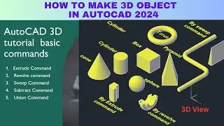 AutoCAD 2024  3D  basic commands | Autocad 3d commands tutorial