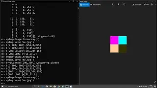 python 53 numpy  Basic 2D IMAGE Creation,array to image