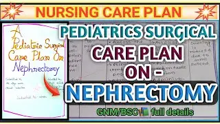 Care Plan On Nephrectomy 📚| Nursing Care Plan On Nephrectomy 📝| Pediatric surgical Care Plan 💥 |
