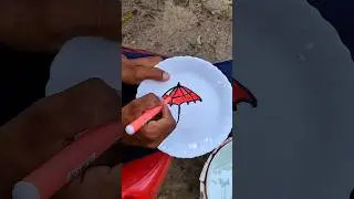 A = Umbrella 🌂 easy drawing with magic color
