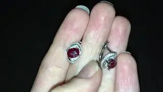Серебряные серьги с мадагаскарским рубином