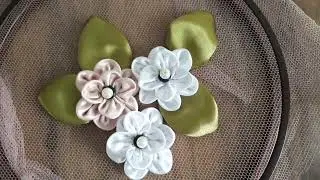 #Kanzashi Nakışı Saç Tokaları için harika bir model