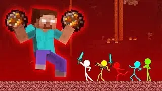 Stickman VS Minecraft: Giant Herobrine Attacks School - AVM Shorts Animation