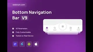 FlutterFlow Bottom Navigation Bar Widget 💫 Modern Nav + Center Button ✨ 