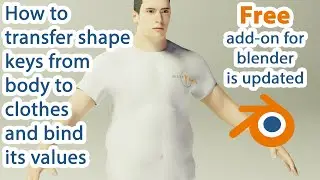 How to transfer shape keys from body to clothes [Blender Add-on update]