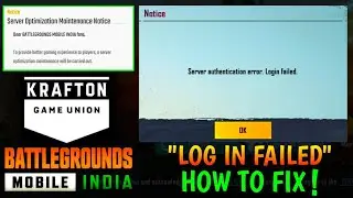 BGMI LOG IN FAILED ERROR STARTED | HOW TO FIX SERVER AUTHENTICATION ERROR BGMI