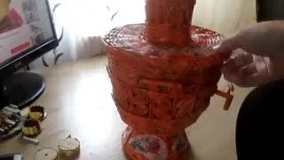 Самовар из газетных трубочек. Рукоделие