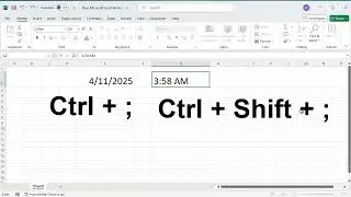 Shortcut keys to insert current date and time in Excel