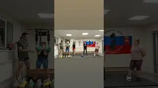 Гиревой спорт. Толчок 24+24кг в 12 лет.
