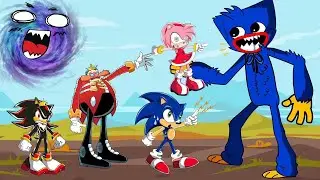 Squid Game (오징어 게임) vs Huggy Wuggy Poppy Playtime Troll Sonic, Amy, Eggman, Shadow, Tails #56