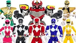 Power Rangers Mighty Morphin 7 Rangers and build a Megazord combine! Go! 