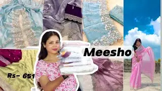 party wear saree from meesho 💟||anutechnology #meesho #meeshofind