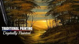 How to Paint digitally a traditional Landscape Painting   FREE! Tutorial (pt 1.)