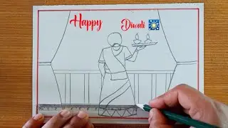 How To Draw A Diwali Scene (Easy)