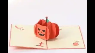 3D Angry pumpkin pop up greeting card
