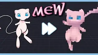 I modeled Mew from Pokémon! Feat. @Lupucs!  [Blender][3D Painter]