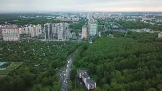 Пионерская 30, СНТ Энергия, Акуловский водоканал улица Пионерская в Королёве с дрона, 2020 г.