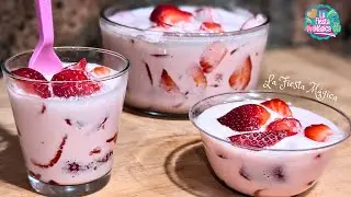 FRESAS CON CREMA FACILES Y ECONOMICAS 🍓 NO Leche Condensada, NO Evaporada, NO Crema para Batir