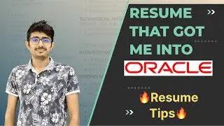 Resume that Got me Into ORACLE | Resume for Software Engineer