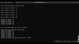 C program for  Insertion of Elements in Array