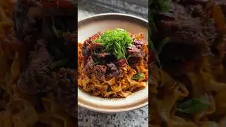 SPICY CUMIN LAMB NOODLES (& it’s vegan!)🍜 #noodles #veganfood #veganrecipes #highprotein