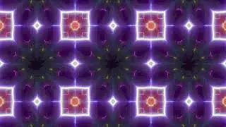 4K Abstract Purple Square VJ Loop Motion Background || Neon Mandala Tunnel VJ Loops || 4K VJ Loops
