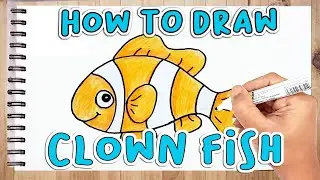 How To Draw A Clownfish Step By Step  How To Draw Nemo   Simple Drawing Fish