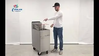 Liquid Propane 40 lb. Stainless Steel Floor Fryer Commercial Propane Gas Fryer
