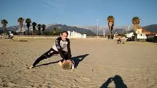 BJJ Beach Workout - Knee on belly drills with a tree trunk