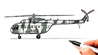 How to draw a Combat Helicopter