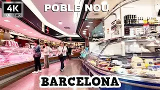 Barcelona City in Autumn🍂Lost in PobleNou Walking Tour 2024 Barcelona [4K, 60ftps] 🇪🇸